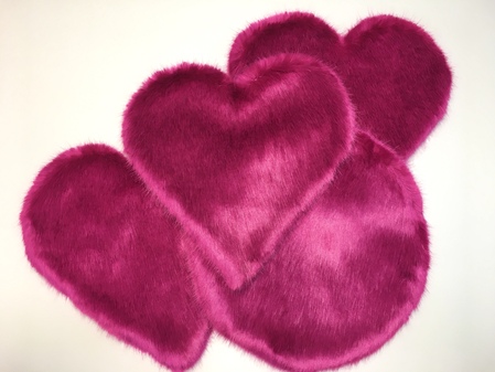SALE Hot Pink Faux Fur Heart & Round Cushion Bundle
