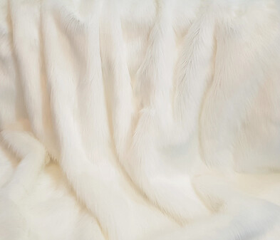 Ice White Faux Fur Fabric Per Meter