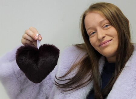 Faux Fur Hanging Hearts
