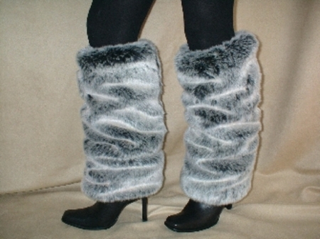 Arctic Wolf Faux Fur Leg Warmers