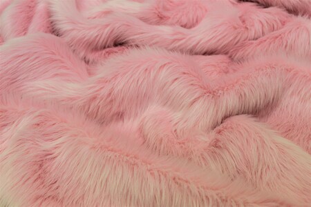 Sherbet Pink Faux Fur Fabric Per Meter