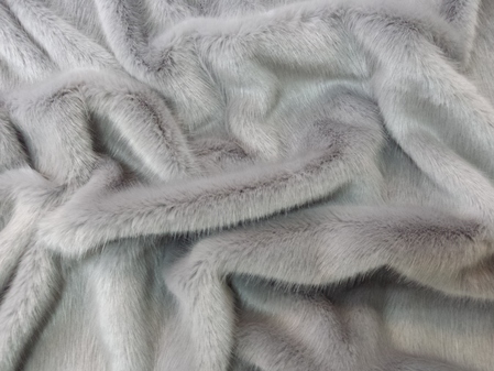 Silver Mink Faux Fur Fabric Per Meter