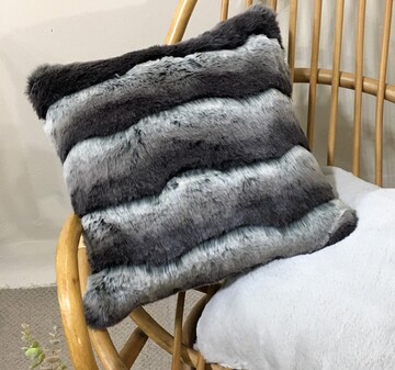 Silver Wave Faux Fur Cushions