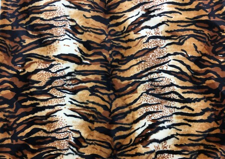 Tiger Animal Print Faux Fur Fabric Per Meter