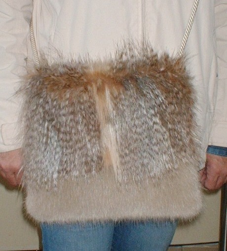 Desert Coyote and Honey Blonde Faux Fur Shoulder Bag