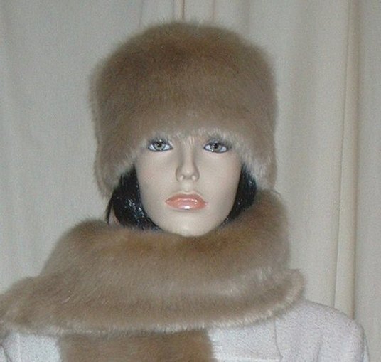 Honey Blonde Faux Fur Hat - Faux Fur Throws, Fabric and Fashion
