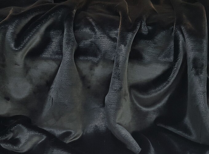Black Moleskin Faux Fur Fabric Per Meter