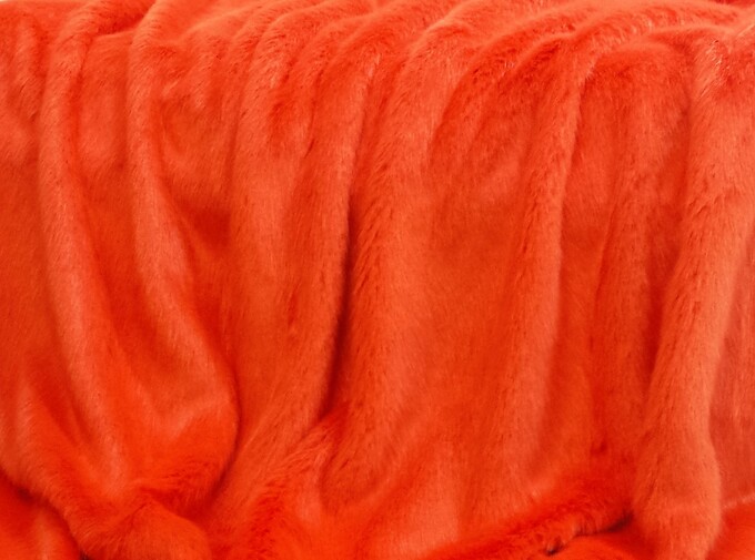 Coral Faux Fur Fabric Per Meter
