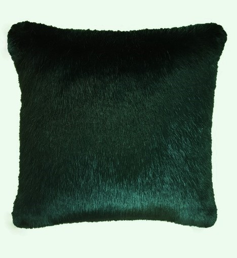 Hunter Green Faux Fur Cushions