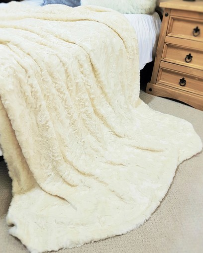 Ivory Astra Faux Fur Throw