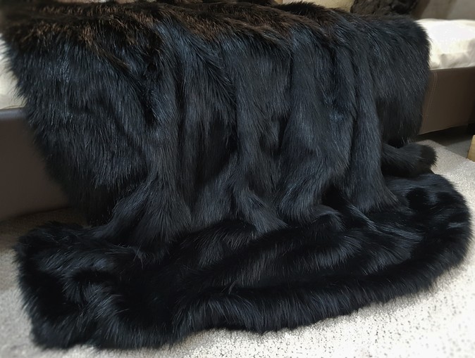 Black Bear Faux Fur Throw