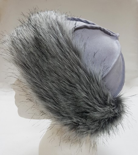 Silver Musquash Faux Fur Roller Hat