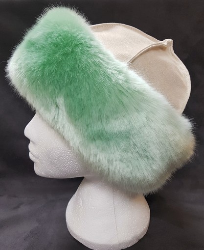 Tissavel Mint Faux Fur Roller Hat