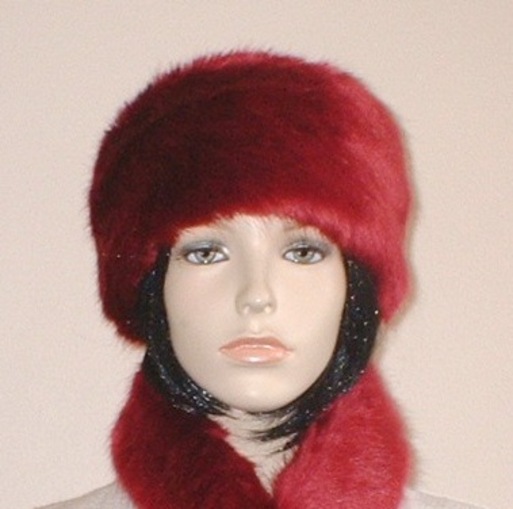 Red fur shop hat