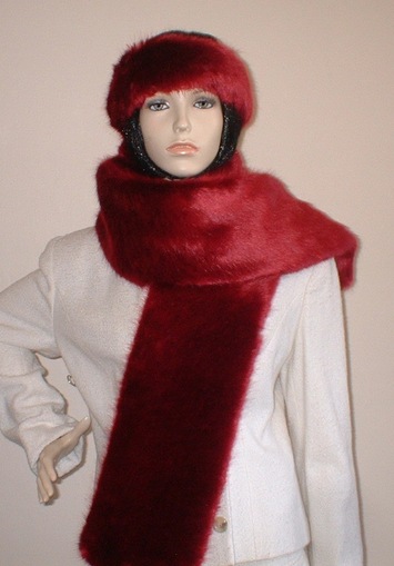 Ruby Red Faux Fur Scarf