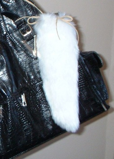 Marilyn Faux Fur Tail Handbag Key Charm