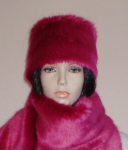 Hot Pink Mink Faux Fur Hat
