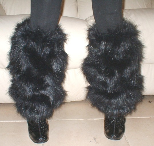 Black Bear Faux Fur Leg Warmers