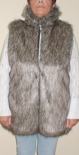 Timber Wolf Faux Fur Long Gilets