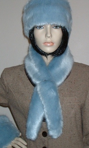 Powder Blue Faux Fur Slim Collar/Headband