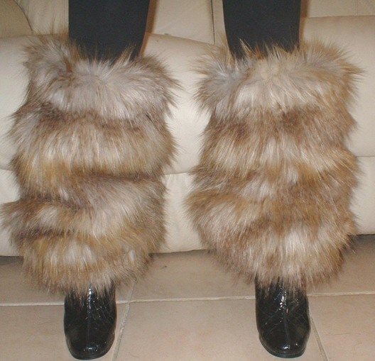 Coyote Faux Fur Leg Warmers