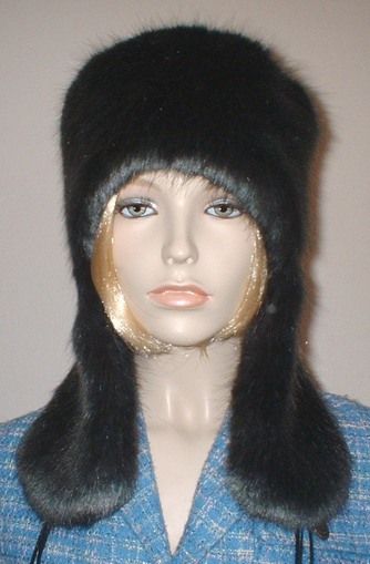Charcoal Mink Faux Fur Trapper Hat