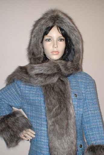 Timber Wolf Faux Fur Hoodie