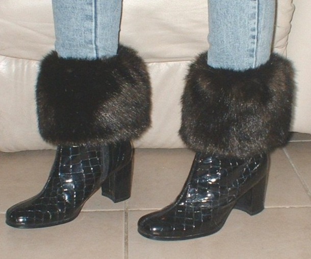 Mahogany Mink Faux Fur Boot Toppers