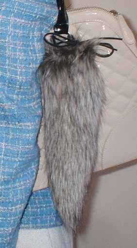 Timber Wolf Faux Fur Tail Handbag Key Charm