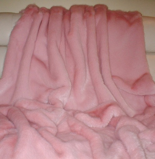 Raspberry Cream Mink Faux Fur Fabric Per Meter