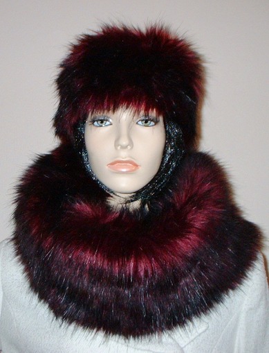 Tuscan Red Faux Fur Cowl/Neck Warmer
