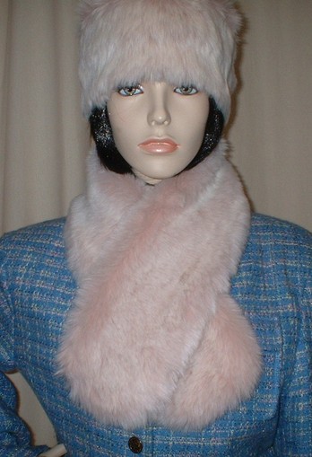 Pink Champagne Faux Fur Neck Scarf