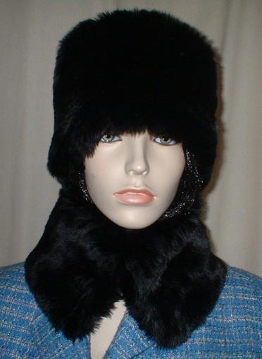 Black Mink Faux Fur Hat