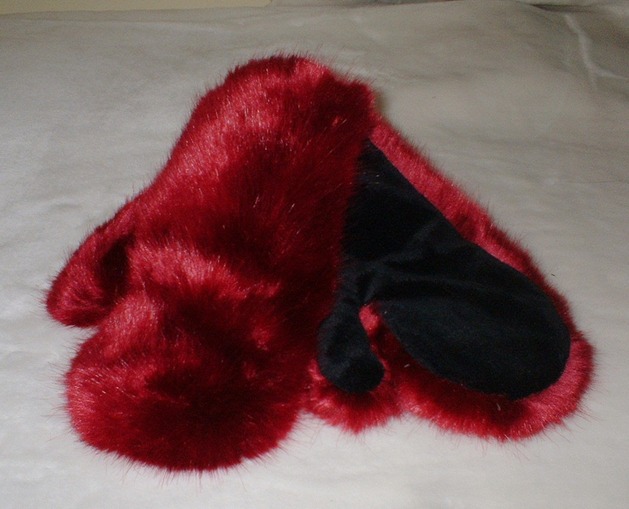 Ruby Red Faux Fur Mittens