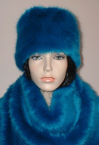 Azure Blue Faux Fur Hat