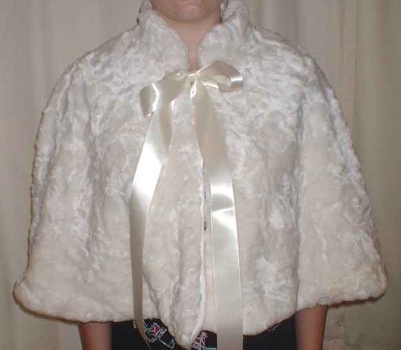 Ivory Astra Faux Fur Cape