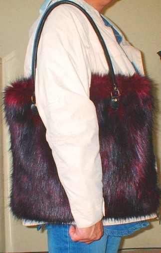 Tuscan Red Faux Fur Bag