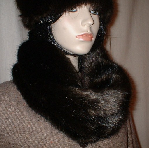 Mahogany Mink Faux Fur Cowl/neck Warmer