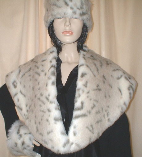 Snow Lynx Faux Fur Shawl Collar