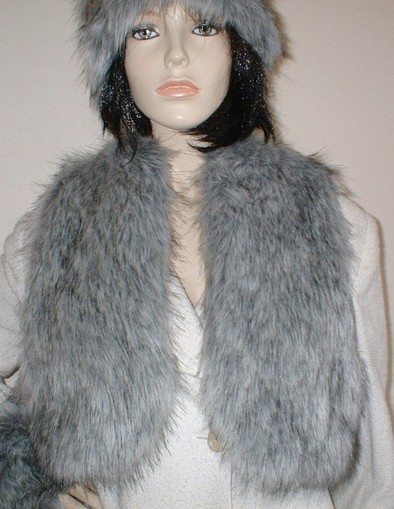 Silver Musquash Faux Fur Bolero Waistcoat