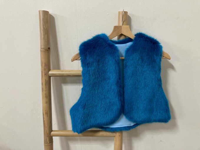 Azure Blue Faux Fur Bolero/ Waistcoat