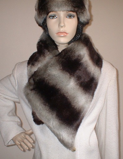 Chinchilla Faux Fur Vintage Asymmetric Scarf