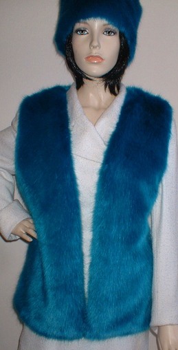 Azure Blue Faux Fur Gilet