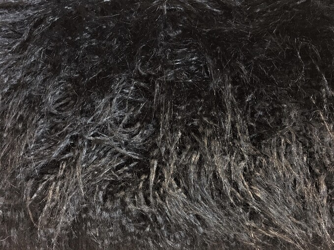 Mongolian Black Faux Fur Fabric Per Meter