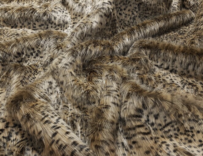 Cheetah Faux Fur Fabric Per Meter