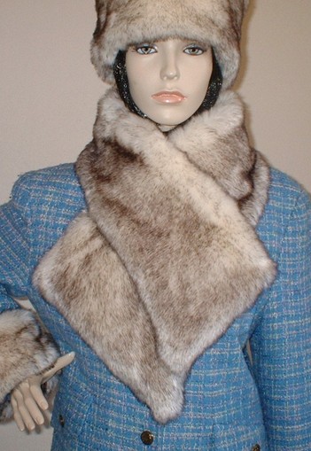 Polar Fox Faux Fur Vintage Asymmetric Scarf