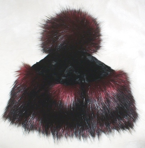 Tuscan Red Faux Fur Bobble Hat