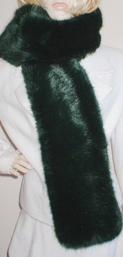 Hunter Green Faux Fur Scarf