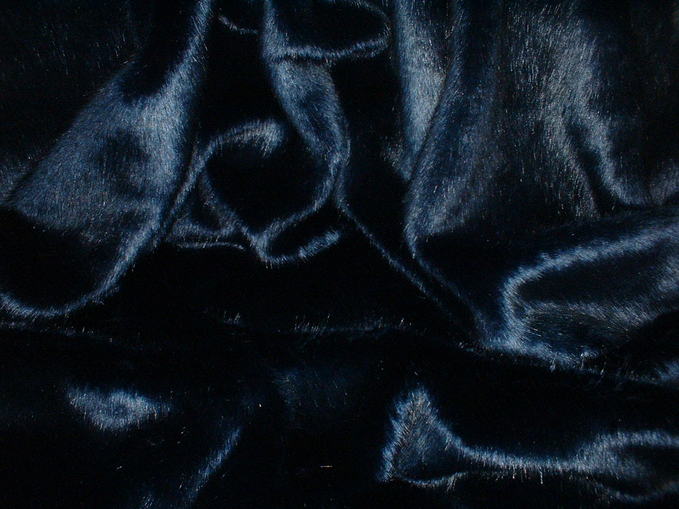 Midnight Navy Blue Faux Fur Fabric Per Meter