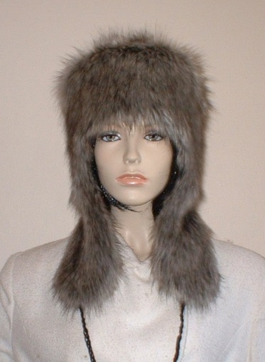 Timber Wolf Faux Fur Trapper Hat